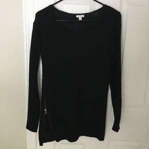 Nordstrom BP black sweater with side zipper XS